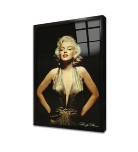 Renkli Marilyn Monroe Çerçeveli Cam Tablo