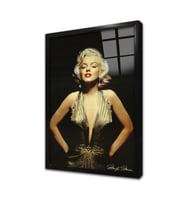 Renkli Marilyn Monroe Çerçeveli Cam Tablo