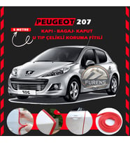 Peugeot 207 Oto Araç Kapı Koruma Fitili 5metre Parlak Kırmızı Renk