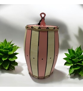 Ahşap Fıçı Kumbara  MDF Dekoratif Kumbara - El Yapımı MDF Kumbara  Dekoratif Kumbara (Bej - Pembe)