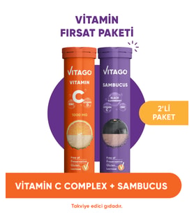 2'li-Vitago Vitamin C+Sambucus, 20'li Efervesan Tablet