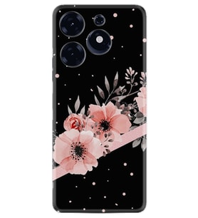 Tecno Spark 10 Pro Kılıf Resimli Desenli Baskılı Silikon Flowers Dots 1423