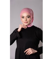 Pembe Pratik Hazır Geçmeli Tesettür Eşarp Sandy Kumaş Arkadan Çıtçıtlı 2206_04