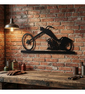 Metla Metal Custom Chopper Modern Tasarım Metal Duvar Tablosu Salon Ofis Garaj Erkek Hediye
