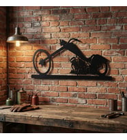 Metla Metal Custom Chopper Modern Tasarım Metal Duvar Tablosu Salon Ofis Garaj Erkek Hediye