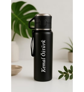 Kişiye Özel 1000ml Vakumlu Bardaklı Paslanmaz Çelik Termos