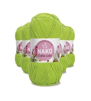 5 Adet Cotton Lüks Yelek Tunik Kazak Bluz Hırka İpi Yünü Fıstık Yeşili 97567