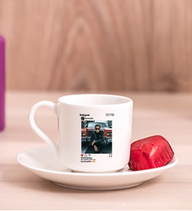 Kişiye Özel İnstagram Tasarım Fotoğraflı Porselen Türk Kahvesi Fincanı