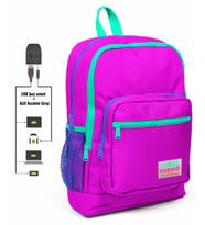 Coral High Pembe İlkokul ve Günlük Sırt Çantası - Kız Çocuk - USB ve AUX Soketli