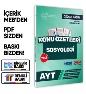 2026 YKS-AYT MEBİ-OGM Sosyoloji Pratik Konu Özet Kitabı RENKLİ A4 Boyut Görsel Destekli BASKI ÜCRETİ