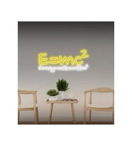 E=mc² Energy=milkxcoffee² Yazılı Neon Tabela