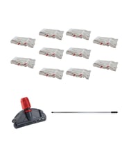 Cod-Ex Dar Yedek Islak Mop Takımı - 10 Adet Beyaz 450 Gr. 17 Cm. Islak Mop + Metal Sap + Mop Tutucu