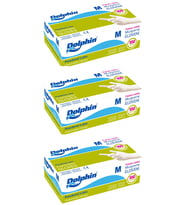Dolphin Tek Kullanımlık Lateks Beyaz Pudralı Medium Muayne Eldiveni - 3 Adet 100'lü Paket/Koli