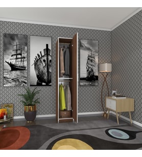 Kenzlife gardırop öğrenci dolabı tek kapılı günebakan cvz 180*35*42 cvz gardolap dolap ofis (Karışık)