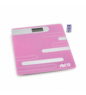 DİJİTAL - PİLLİ RENKLİ CAM BANYO BASKÜL TERAZİ TARTI LCD EKRAN 180KG/50GR 26X26CM İ11-024 (5668)