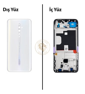 Oppo KASA Reno Z2 Kasa Beyaz Reno Z2 Kasa Beyaz Arka Kapak Arka Cam Batarya Kapağı Lazer Kesim Kapak Pil Kapağı Back Cover