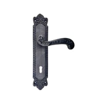 Antika Tarz Dekoratif Pirinç Sultan Banyo Kapı Kolu - 270X54Mm, Oksit