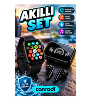 Akıllı Saat ve Bluetooth Kulaklık Seti Suya Dayanıklı Çok Fonksiyonlu