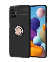 Durukar® Samsung Galaxy M51 Kılıf Range Yüzüklü Silikon - Siyah-Gold