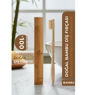 Bio Asia %100 Doğal Bambu Kutulu Diş Fırçası , Bambu Lifinden Orta Sertlikte Fırça Kılları