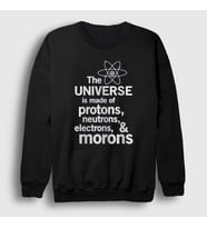 Presmono Unisex Beyaz The Universe Is Made Of Morons Sweatshirt 535268tt (Siyah)