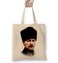 Mustafa Kemal Atatürk Bez Çanta Uzun Saplı