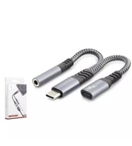 Hadron GJ-018 Type-C to 3.5mm + Type-C Dişi 100W Destekli Ses ve Şarj Ayırıcı Kablo - Siyah - 1 ADET
