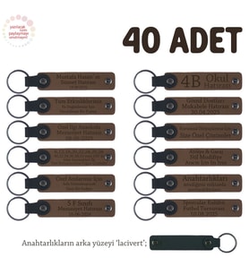 Açık Kahve & Lacivert, Lise Sınıflarına Anlamlı Bir Mezuniyet Hatırası 40'lı Set, Anı Anahtarlığı
