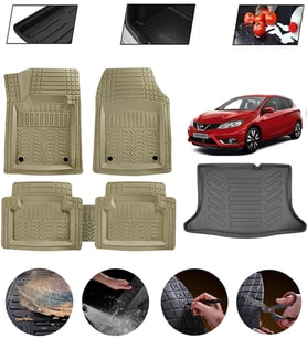 Nissan Pulsar 2014-2018 Uyumlu Paspas Araca Özel Bagaj Havuzu MBS Bej