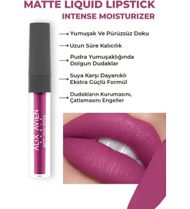 Uzun Süre Kalıcı Kadifemsi Kuruma Yapmayan Mat Likit Ruj - Matte Liquid Lipstick 516 True Fuchsia