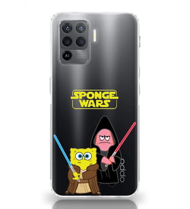 Oppo Reno 5 Lite Uyumlu Sunger Bob Star Wars Desenli Şeffaf Telefon Kılıfı