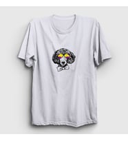 Presmono Unisex Beyaz Poodle Dog Köpek T-Shirt 409727tt (Beyaz)