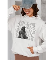 Billie Eilish Baskılı Unisex Oversize Şarkıcı Hoodie