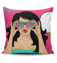 Alkanhomes Pop Art Kızı Dijital Baskılı Kırlent Kılıfı