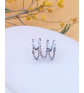 Taşlı Sarmal Earcuff Silver Küpe