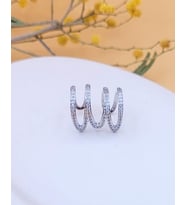 Taşlı Sarmal Earcuff Silver Küpe