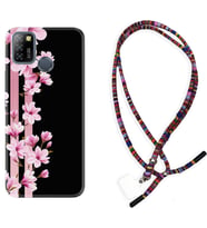 INFINIX Smart 4 5 6 Zero 8 S5 Pro Kılıf Boyun Asklı Rasta Silikon Pink Flowers 3 1393