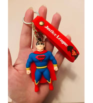 Superman 3D Silikon Anahtarlık Gold Metal Klipsli Çanta & Araba Süsü