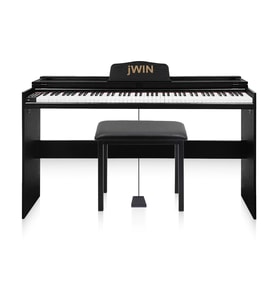 Jwin SDP-92 Tuş Hassasiyetli 88 Tuşlu Kapaklı Dijital Piyano + Tabure - Siyah