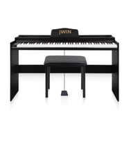 Jwin SDP-92 Tuş Hassasiyetli 88 Tuşlu Kapaklı Dijital Piyano + Tabure - Siyah