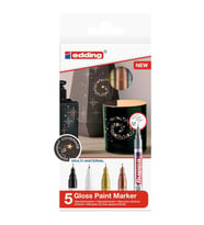 Edding 780 Çok Amaçlı Örtücü Boyama Dekorasyon Markörü 0.8 mm 5'li Metalik BASIC 