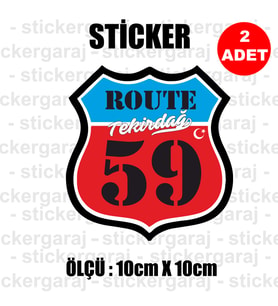 59 tekirdağ memleket rota gidiş etiket sticker çıkartma - 2 adet - motosiklet araba otomobil kamyon kamyonet cam uyumlu