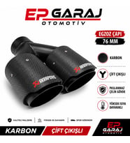 BÜTÜN ARAÇLARA UYUMLU AKRAPOVİÇ KARBON 76 MM ÇİFT ÇIKIŞLI EGZOZ UCU