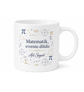 Matematik Sever İçin Kişiye Özel Sayı Temalı Baskılı Kupa Bardak Hediye