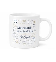 Matematik Sever İçin Kişiye Özel Sayı Temalı Baskılı Kupa Bardak Hediye