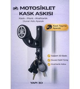 Yamaha Logolu Motosiklet Kask Askılığı – Kask, Mont ve Anahtar Askısı