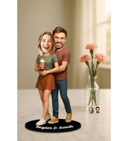 Kişiye Özel Sevgili Karikatürlü Ahşap Biblo Model 69