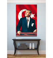 Atatürk Mustafa Kemal Kanvas Tablo Okullara İşyerlerine Uygun (8 Farklı Ölçü)