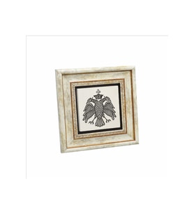 Bizans Kartal Logosu Baskılı Taş Tablo 20x20