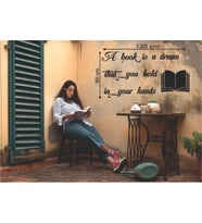 Leylaser 120*60 cm A Book Is A Dream That You Hold In Your Hand Ahşap Duvar Yazısı